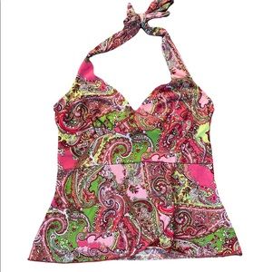 Y2k halter top stretchy fabric size XL